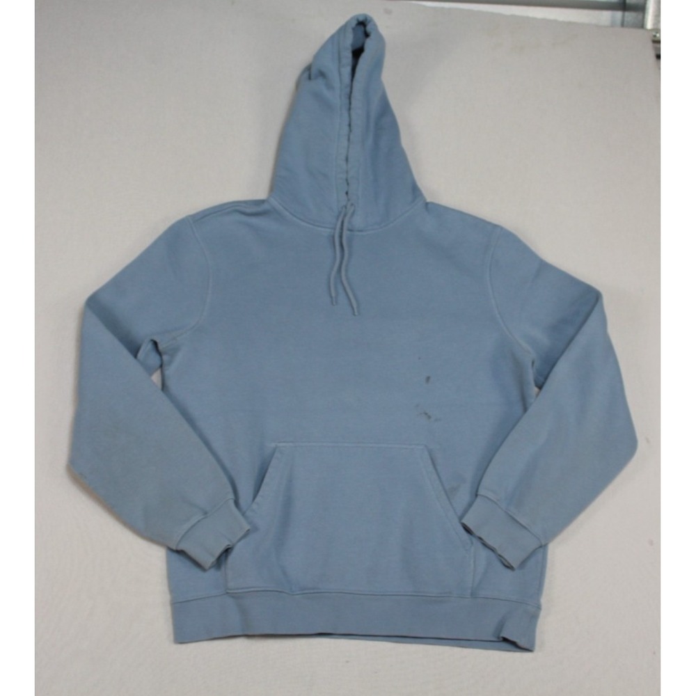 H&M Hooded Sweater Mens Size M Blue Fair Relaxed Fit Pullover Knit Hoodie